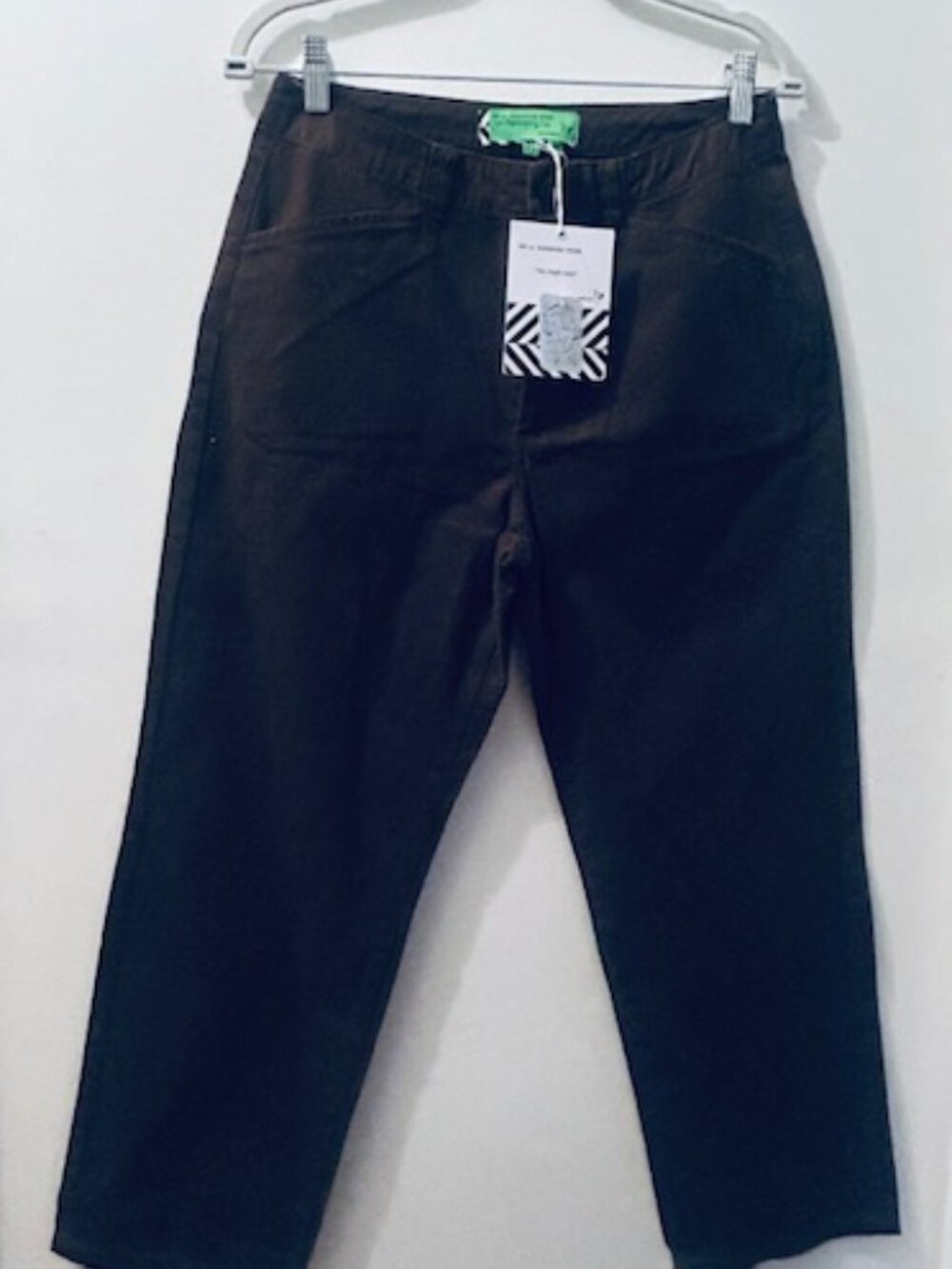 Sandrine Rose x Free People Olive Worker Fly Button Straight Leg Jeans NWT
